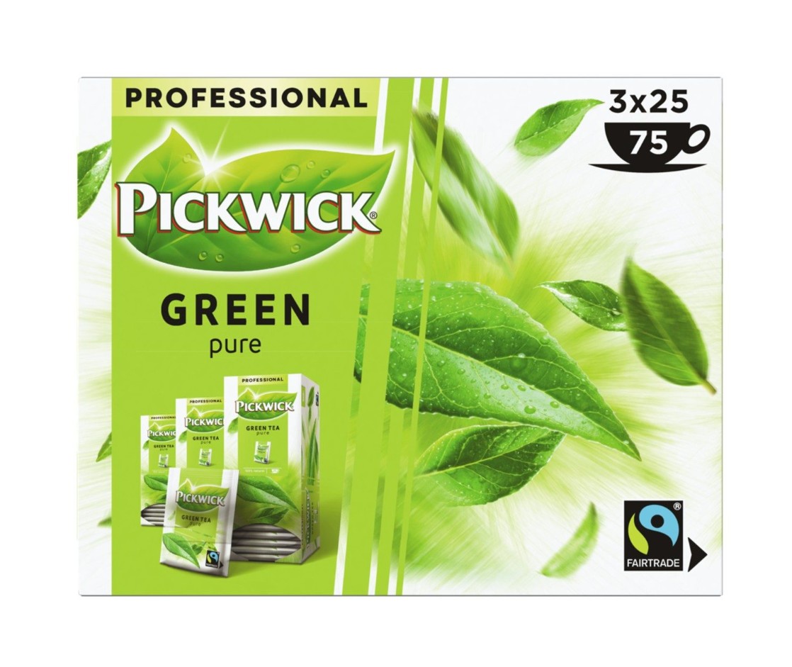 Pickwick Theezakjes Green Tea Pure 3x25st